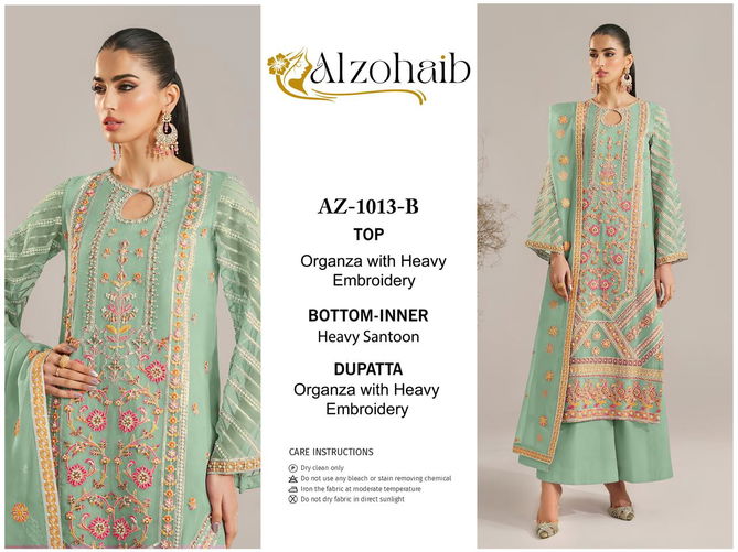 AZ 1013 A To D Embroidery Organza Pakistani Suits Wholesale Shop In Surat